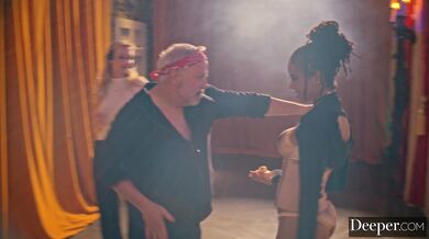 Deeper. Burlesque dancer Kira gets creampied at afterparty