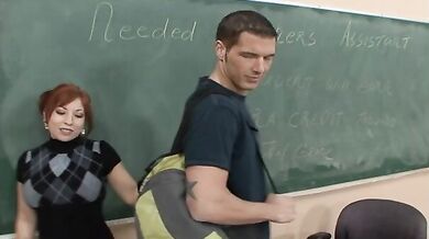 Brittany O'Connell fucking in the desk with her brown eyes