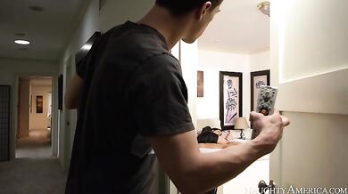 Kendra Lust fucking in the bed with her big tits