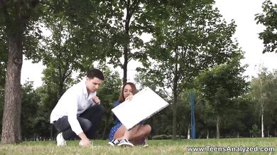 Art student taking first anal