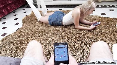 Teeny tempting bf to fuck her