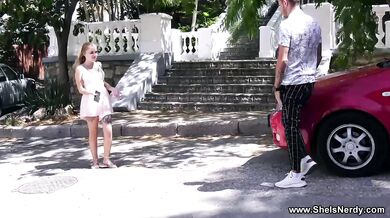 Raw fuck for petite nerdy teen