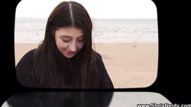 Nerdy freshman teen fucking