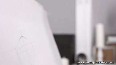 Teens share art tutor's cock
