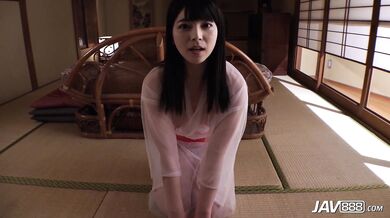 Ai Uehara Dressed in her see-through kimono