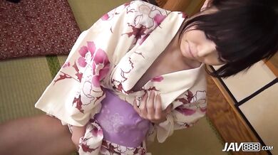 Taking off her clothes including her pantyhose - Shino Aoi