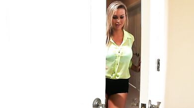 Abbey Brooks fucking in the bedroom with her innie pussy