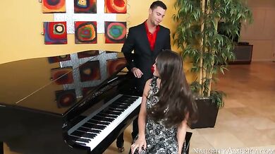 Brunette Teal Conrad fucking in the bed with her lingerie