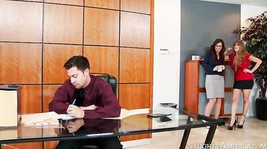 Caucasian Darla Crane fucking in the office with her tits