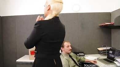 Bridgette B. fucking in the office with her outie pussy