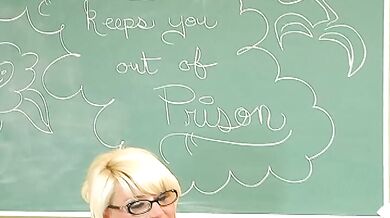 Summer Storm fucking in the desk with her lingerie