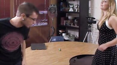 Teacher Aurora Snow fucking in the desk with her small tits