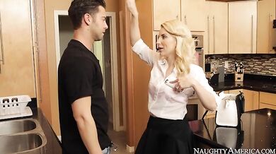 Ashley Fires fucking in the bedroom with her natural tits