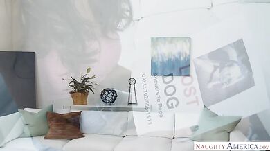 Chloe Amour fucking in the couch with her natural tits