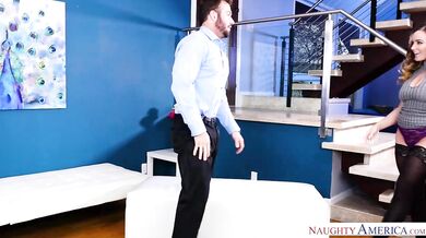 Natasha Nice fucking in the living room with her blue eyes