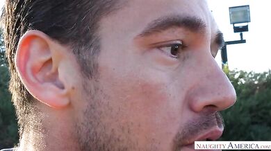 Valentina Nappi fucking in the couch with her outie pussy