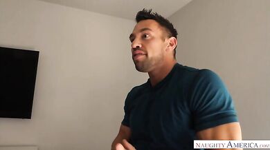 Chloe Scott fucking in the bed with her small natural tits