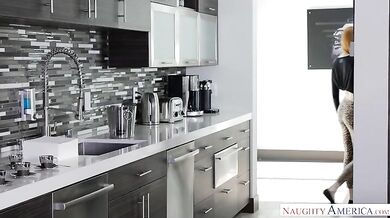 Lauren Phillips fucking in the kitchen with her tattoos