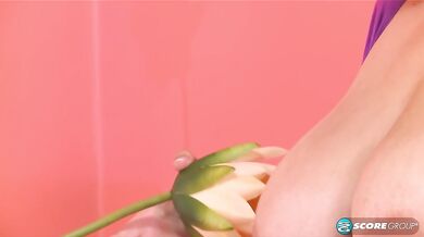 Jersey girl Jasmine Shiraz has big tits and a hairy pussy