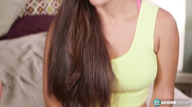 Sofia Rivera does yoga before taking a fat cock deep into her mouth and pussy before receiving a hot, sticky facial.