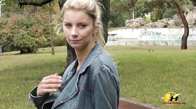 Naked In City Park And Masturbate