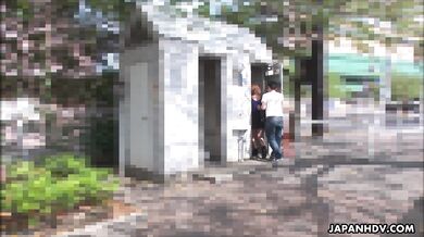 Fu Sazanami's Public Sex Adventures In A Public Bathroom