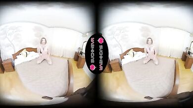Stella Bliss plays with dark cock in VR
