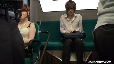 Sexy Mari Motoyama rides a bus and finds a man to suck and fuck