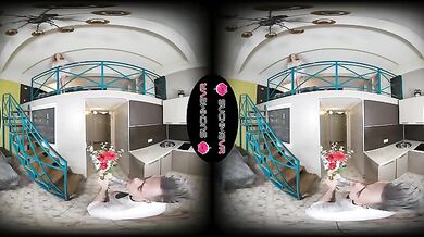 Eva Barbie plays Juliet as her Romeo takes her from behind in VR