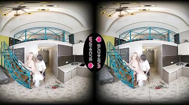 Eva Barbie plays Juliet as her Romeo takes her from behind in VR