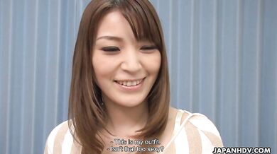 Cheating wife Sakura Aoi sucks a cock and likes that!