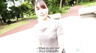 Japanese housewife Tomoko has huge tits