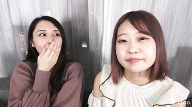 Horny lounge girls, Mio Yoshikawa and Asuka Suzumura in a lesbian show