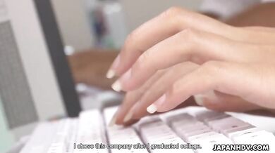 Satomi Suzuki is the sexy office lady all the staff like to fuck