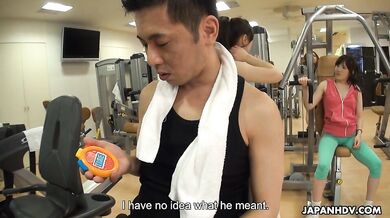 Tomomi Nakama fucked hard at the gym due to a time watch