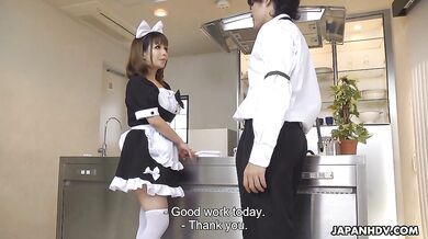Naughty maid Yume Aino is fucked by the restaurant's manager