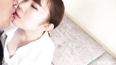 Cafe worker Yuko Mukai plays dressup in a uniform for us