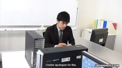 Marina Aoyama goes to a hotel to suck and fuck a disgruntled client