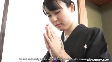 Manami Ueno has two visitors that come to pleasure her lonely pussy