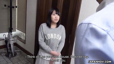 Riku Nekota visits her childhood friend to suck and fuck him