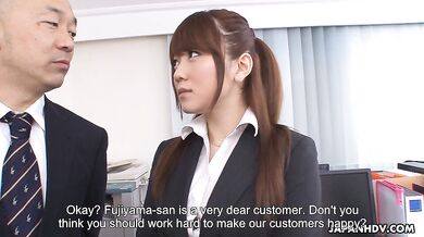 Sexy Office Lady Drilled by Her Boss in a Threesome