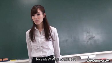 Yura Hitomi is a beautiful teacher so excited to help her students learn