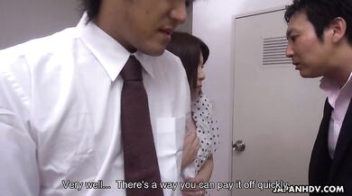 Ryo Tsujimoto's husband owes money and she pays it with her pussy