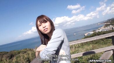 Amazing outdoor fuck with Eri Makino who gets cum