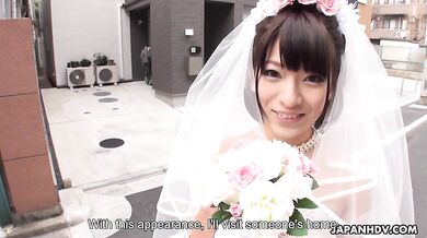 Ruri Narumiya rides, sucks, and washes a cock as a prize