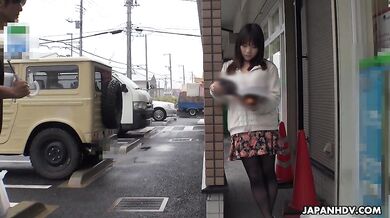 Mikoto Mochida sucks and rides stranger's cock in a car