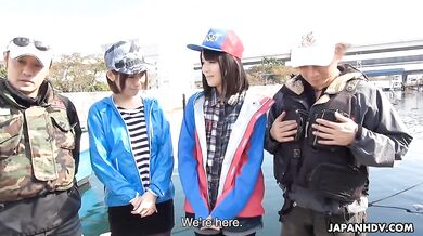 Sena Sakura wins the fishing contest and she is fucked on the boat