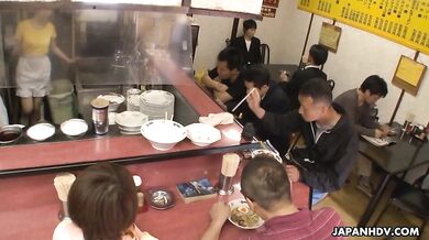Mimi Asuka fucked in a restaurant in public