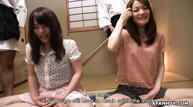 Anna Kirishima and Kana Suzuki fucked at yoga