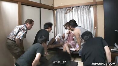 Slutty Juri Kitahara fucked by two neighbors